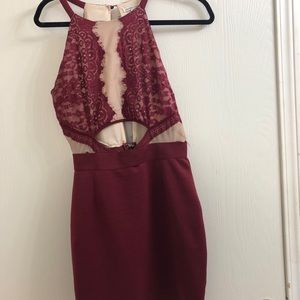 Charlotte Russe Maroon Bodycon Dress